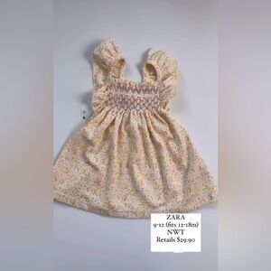 Zara Formal Yellow Floral Purple Detailed Dress Elegant Design